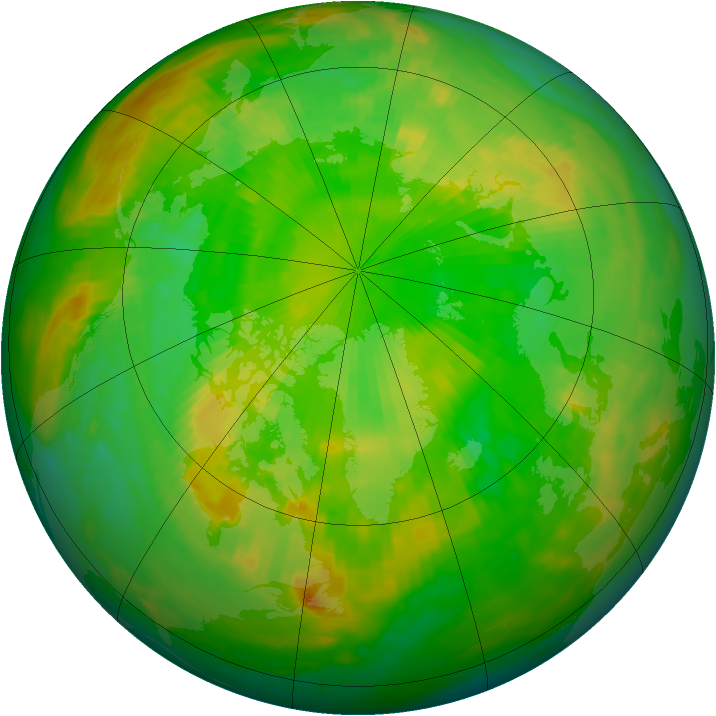 Arctic ozone map for 12 June 1992